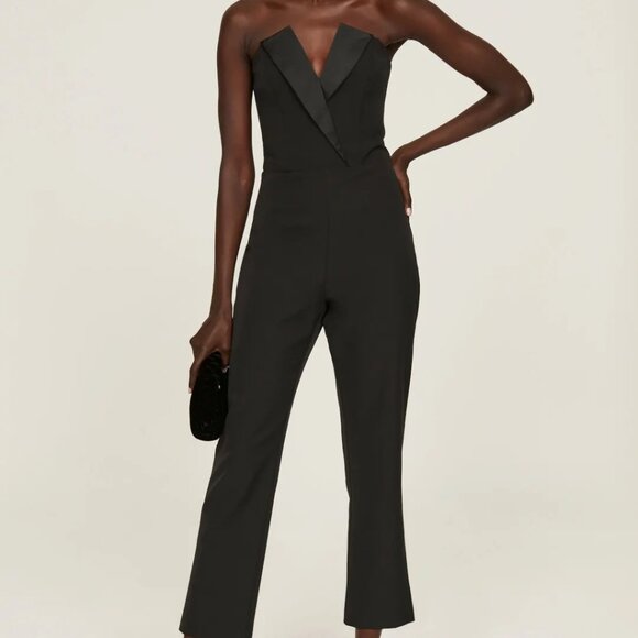 Aidan AIDAN MATTOX Tuxedo Jumpsuit - Picture 1 of 9